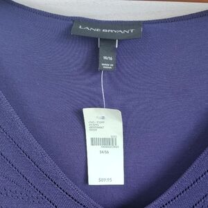 Lane Bryant Elegant 3/4 Sleeve Dress in Deep Purple